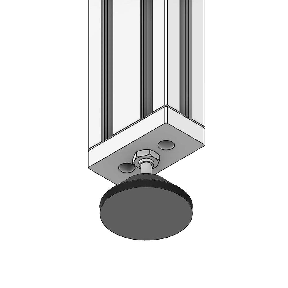 30-M8D50-1 MODULAR SOLUTIONS PLASTIC FOOT<br>50MM PAD, M8 STEM W/ JAM NUT